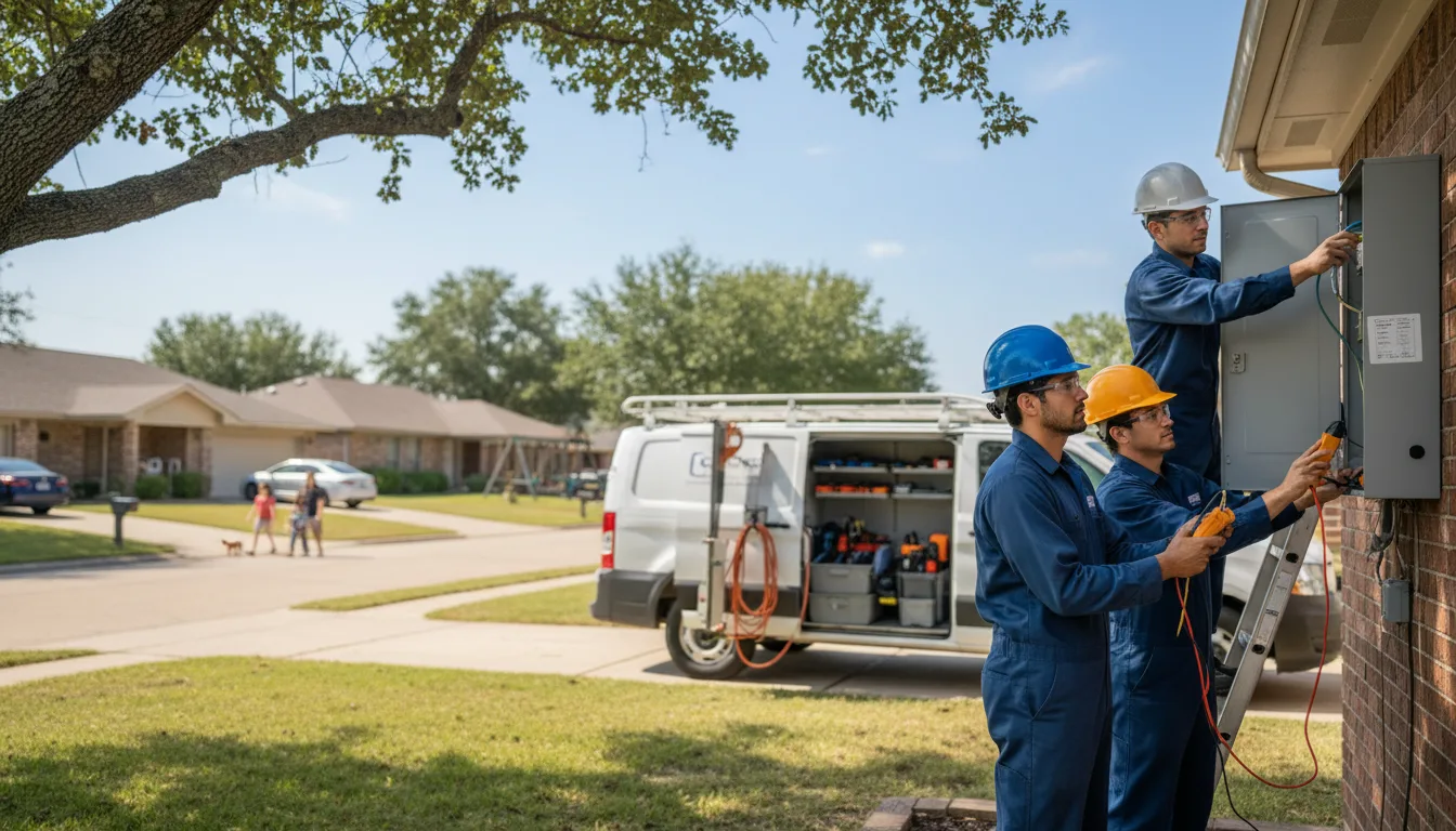 Certified electrician providing emergency electrical services in Petty, TX